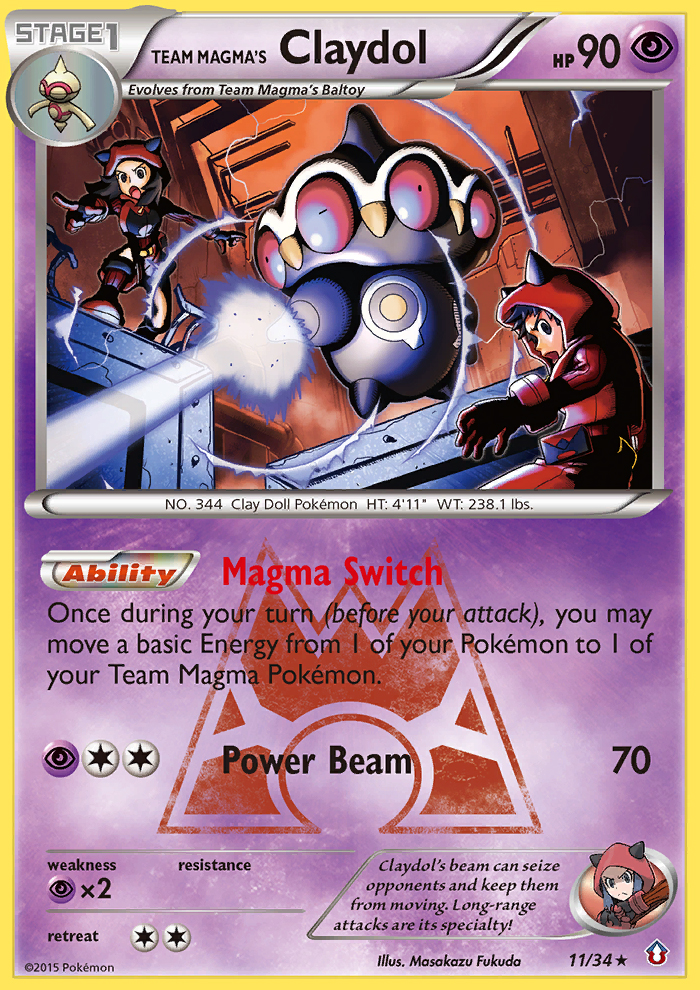 Team Magma's Claydol (11/34) [XY: Double Crisis] | Silver Goblin