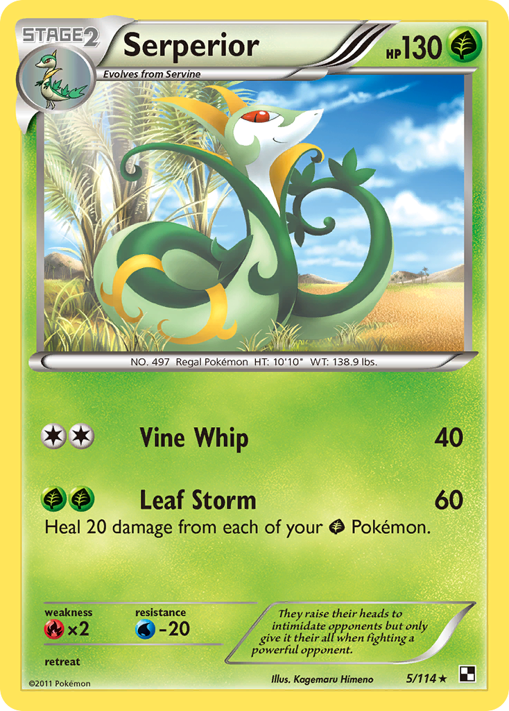 Serperior (5/114) (Green Tornado) (Theme Deck Exclusive) [Black & White: Base Set] | Silver Goblin