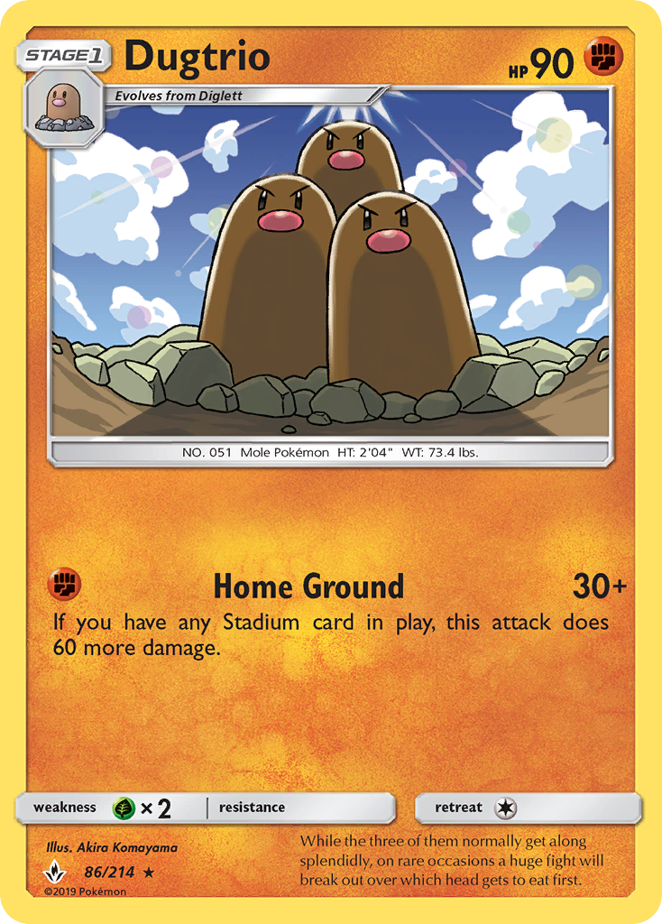 Dugtrio (86/214) [Sun & Moon: Unbroken Bonds] | Silver Goblin