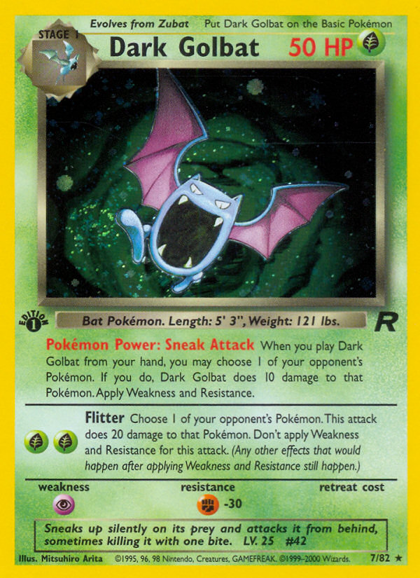 Dark Golbat (7/82) [Team Rocket 1st Edition] | Silver Goblin