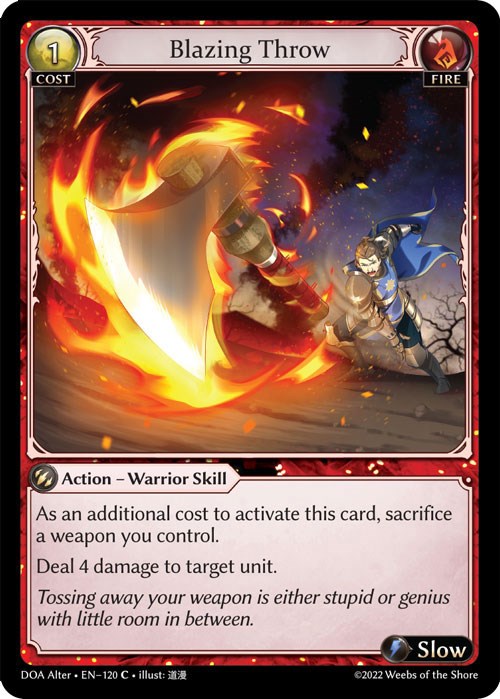 Blazing Throw (120) [Dawn of Ashes: Alter Edition] | Silver Goblin