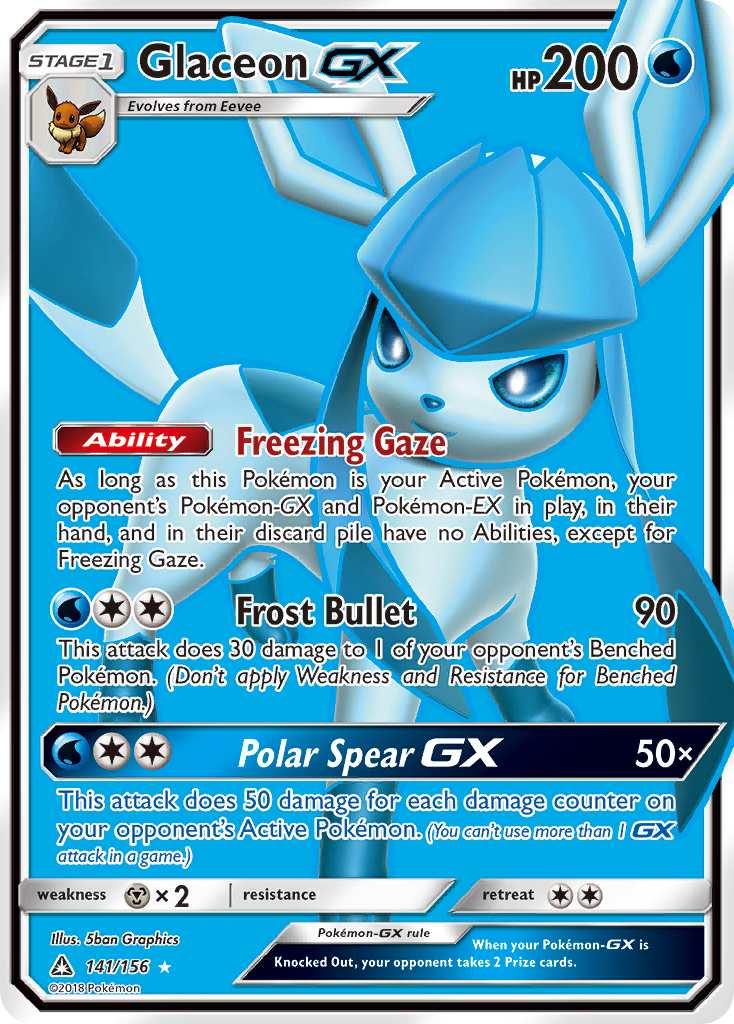 Glaceon GX (141/156) [Sun & Moon: Ultra Prism] | Silver Goblin