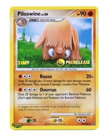 Piloswine (46/100) (Staff Prerelease Promo) [Nintendo: Black Star Promos] | Silver Goblin