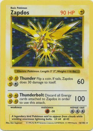 Zapdos (16/102) [Base Set Shadowless Unlimited] | Silver Goblin