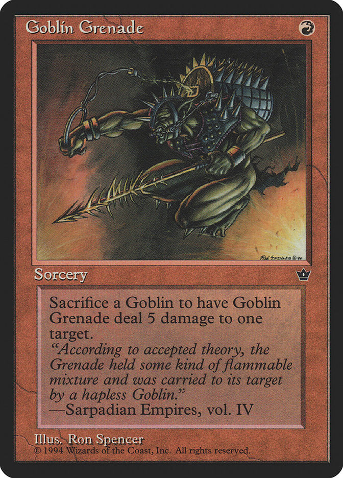 Goblin Grenade (Ron Spencer) [Fallen Empires] | Silver Goblin