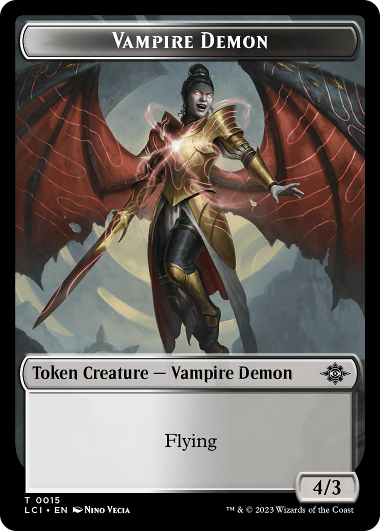 Vampire (0014) // Vampire Demon Double-Sided Token [The Lost Caverns of Ixalan Commander Tokens] | Silver Goblin