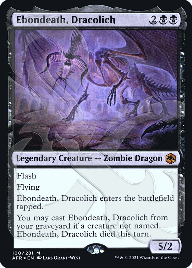 Ebondeath, Dracolich (Ampersand Promo) [Dungeons & Dragons: Adventures in the Forgotten Realms Promos] | Silver Goblin