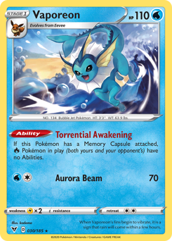 Vaporeon (030/185) [Sword & Shield: Vivid Voltage] | Silver Goblin