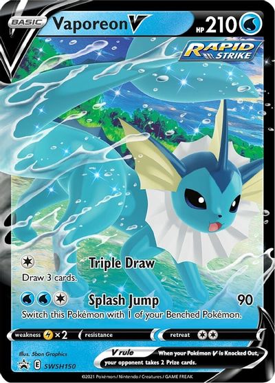 Vaporeon V (SWSH150) [Sword & Shield: Black Star Promos] | Silver Goblin