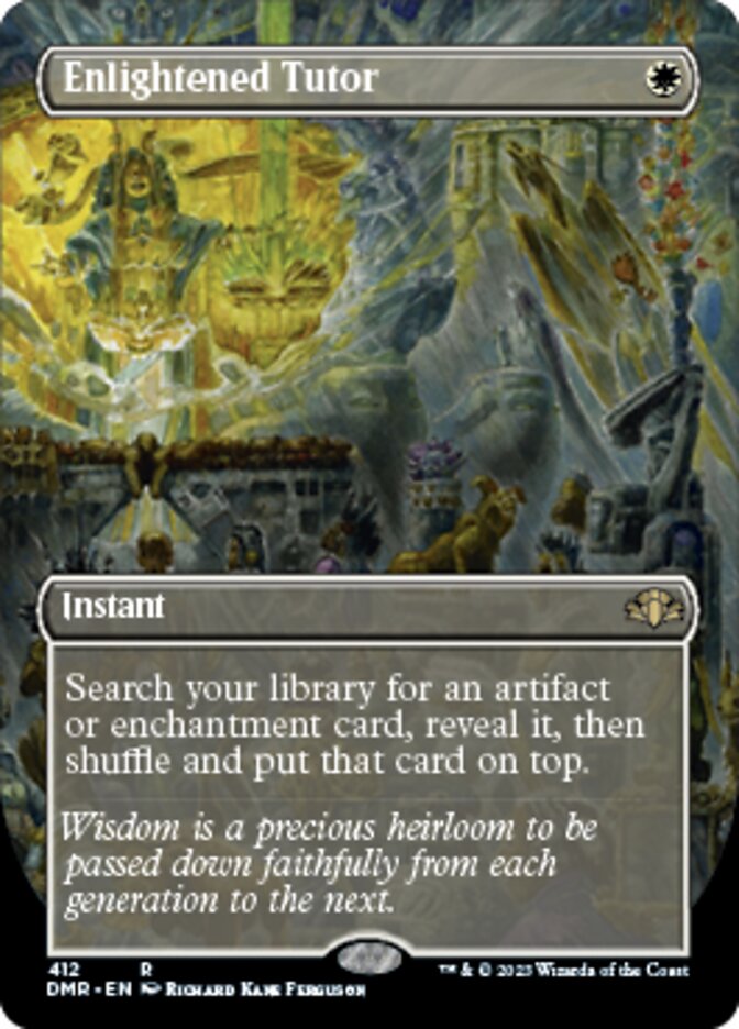 Enlightened Tutor (Borderless Alternate Art) [Dominaria Remastered] | Silver Goblin