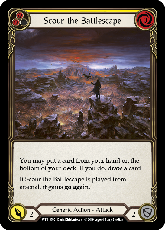 Scour the Battlescape (Yellow) [WTR195-C] (Welcome to Rathe)  Alpha Print Rainbow Foil | Silver Goblin