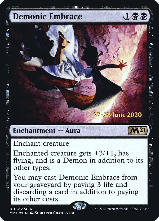 Demonic Embrace [Core Set 2021 Prerelease Promos] | Silver Goblin