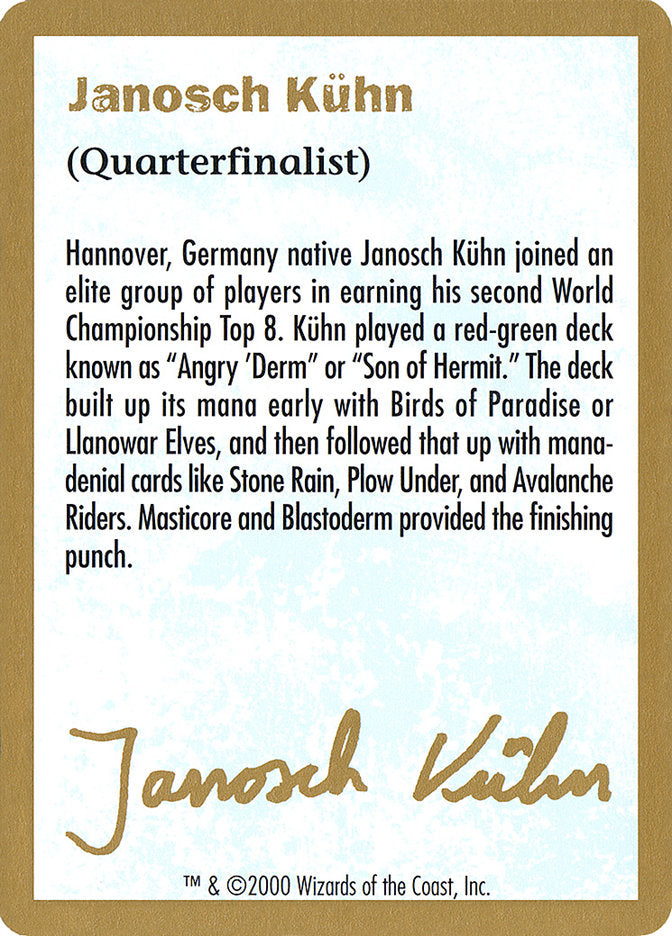 Janosch Kuhn Bio (2000) [World Championship Decks 2000] | Silver Goblin
