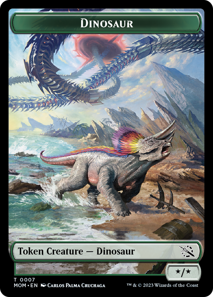 Soldier // Dinosaur Double-Sided Token [March of the Machine Tokens] | Silver Goblin