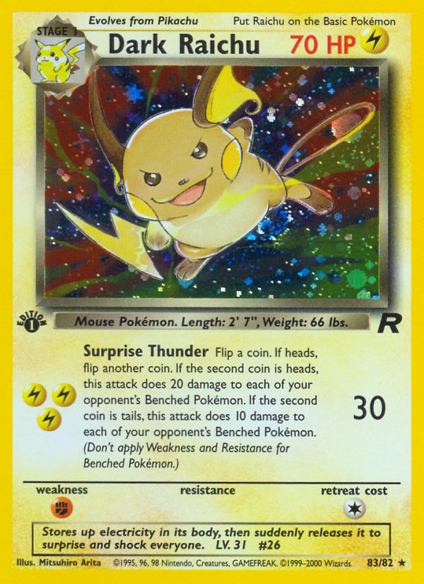 Dark Raichu (83/82) [Team Rocket 1st Edition] | Silver Goblin