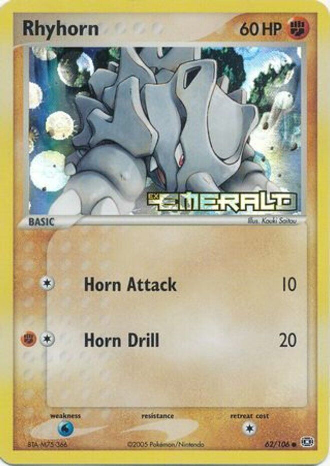 Rhyhorn (62/106) (Stamped) [EX: Emerald] | Silver Goblin