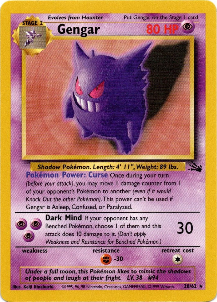 Gengar (20/62) [Fossil Unlimited] | Silver Goblin