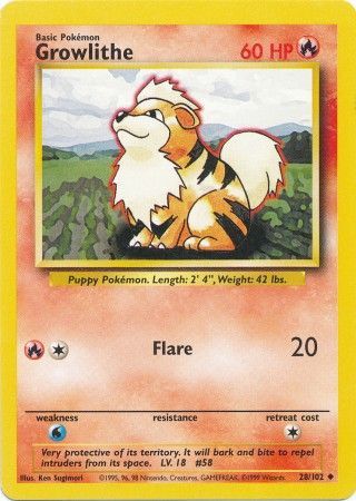 Growlithe (28/102) [Base Set Unlimited] | Silver Goblin