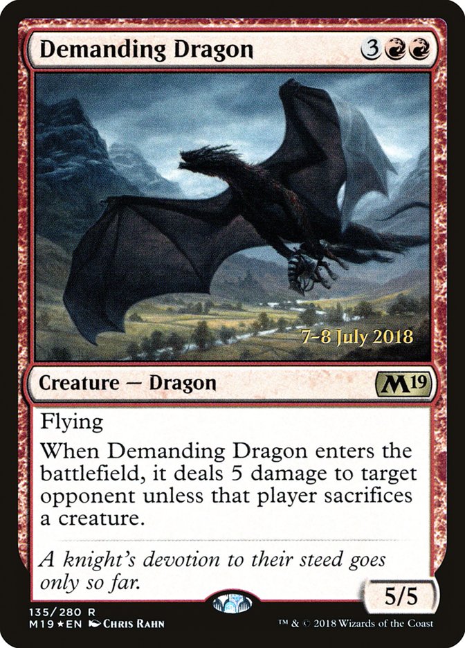 Demanding Dragon [Core Set 2019 Prerelease Promos] | Silver Goblin