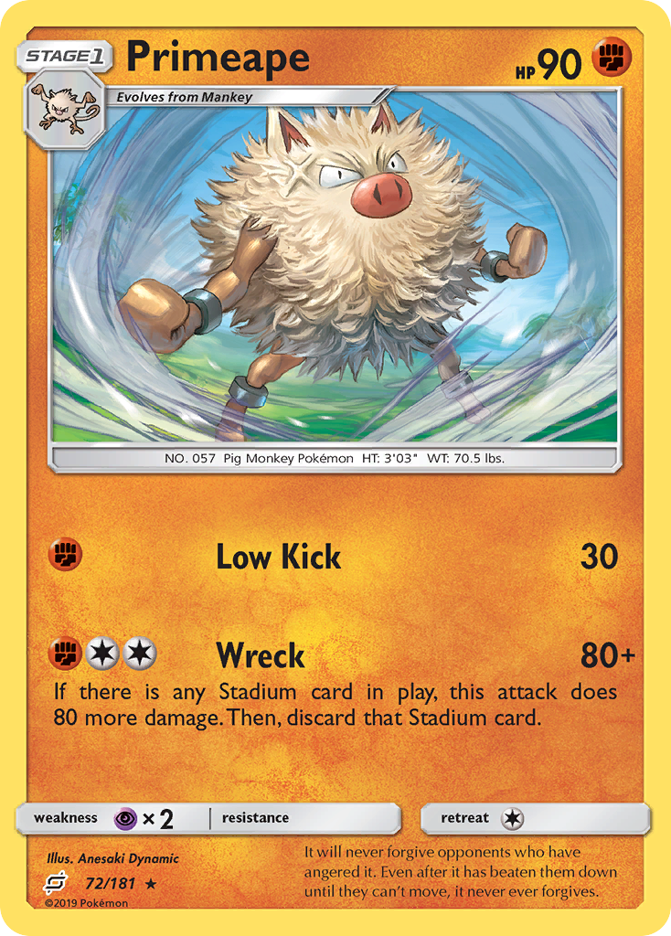 Primeape (72/181) [Sun & Moon: Team Up] | Silver Goblin