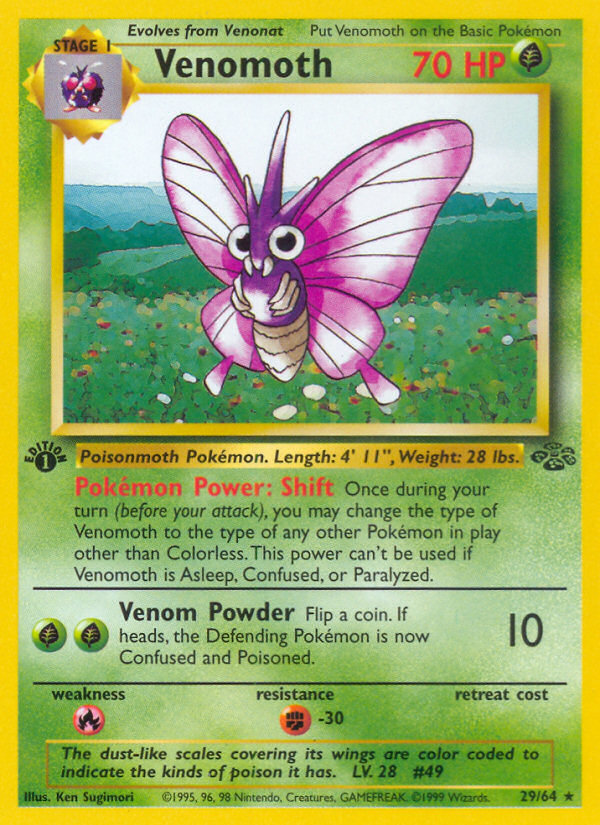 Venomoth (29/64) [Jungle 1st Edition] | Silver Goblin