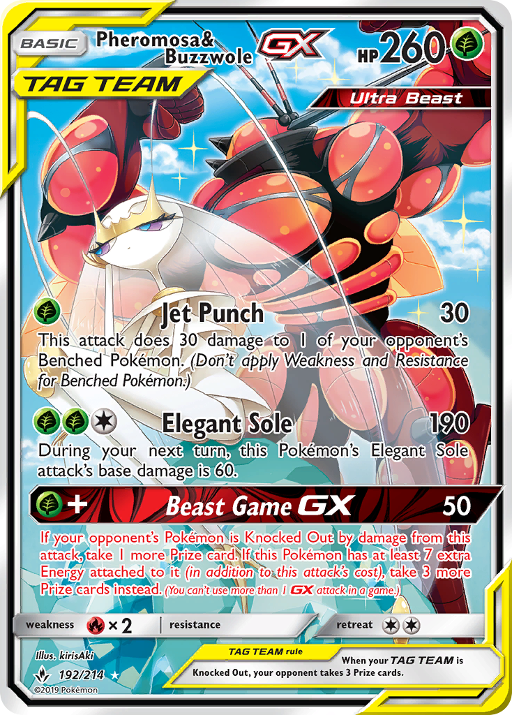 Pheromosa & Buzzwole GX (192/214) [Sun & Moon: Unbroken Bonds] | Silver Goblin