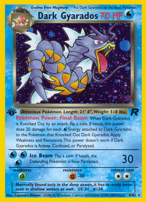 Dark Gyarados (8/82) [Team Rocket 1st Edition] | Silver Goblin