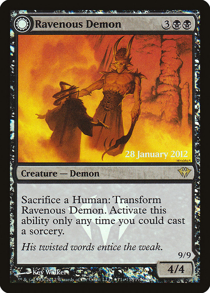 Ravenous Demon // Archdemon of Greed [Dark Ascension Prerelease Promos] | Silver Goblin