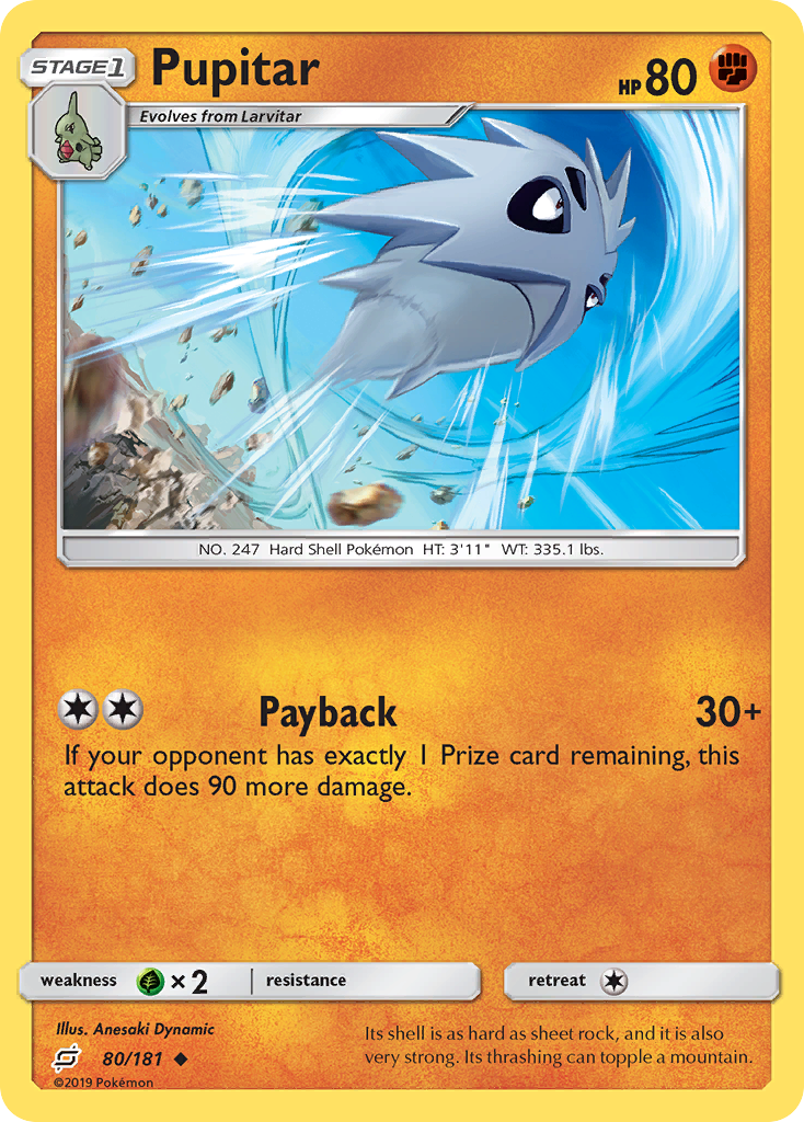 Pupitar (80/181) [Sun & Moon: Team Up] | Silver Goblin