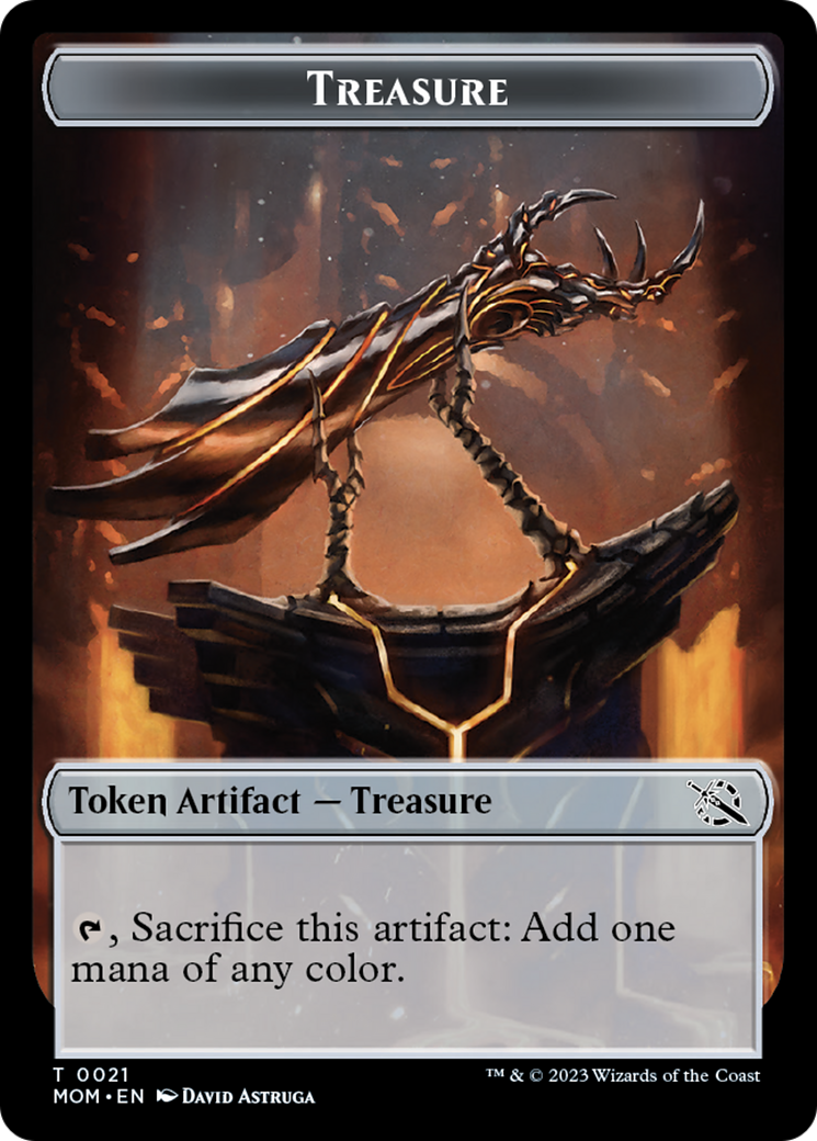 Treasure (21) // Phyrexian Saproling Double-Sided Token [March of the Machine Tokens] | Silver Goblin