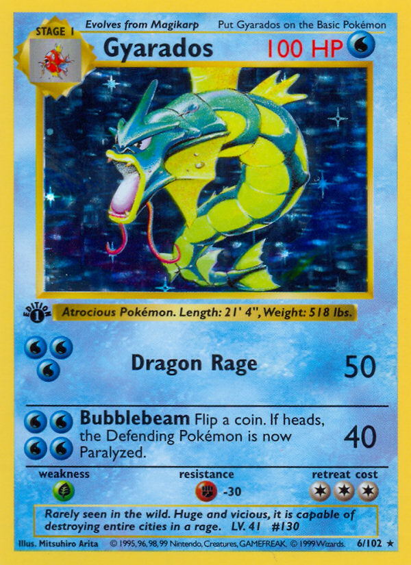 Gyarados (6/102) (Shadowless) [Base Set 1st Edition] | Silver Goblin