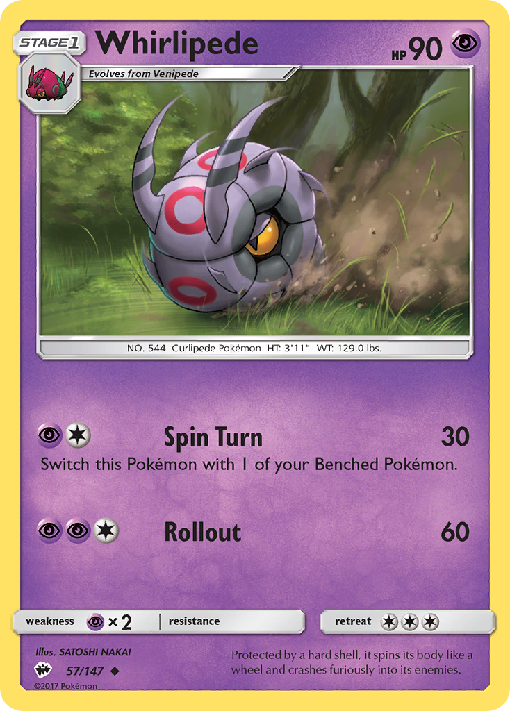 Whirlipede (57/147) [Sun & Moon: Burning Shadows] | Silver Goblin