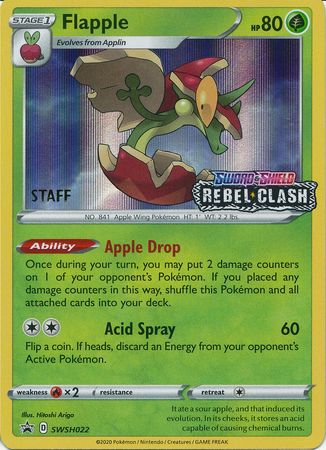 Flapple (SWSH022) (Staff Prerelease Promo) [Sword & Shield: Black Star Promos] | Silver Goblin