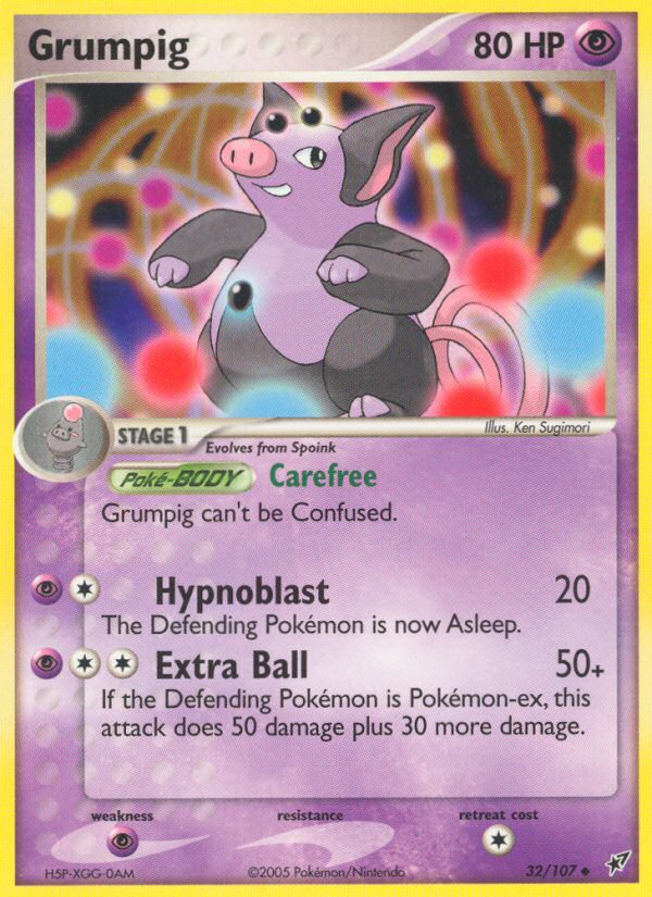 Grumpig (32/107) [EX: Deoxys] | Silver Goblin