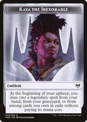 Human Warrior // Kaya, the Inexorable Emblem Double-Sided Token [Kaldheim Tokens] | Silver Goblin
