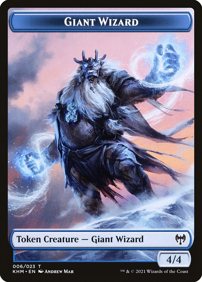 Human Warrior // Giant Wizard Double-Sided Token [Kaldheim Tokens] | Silver Goblin