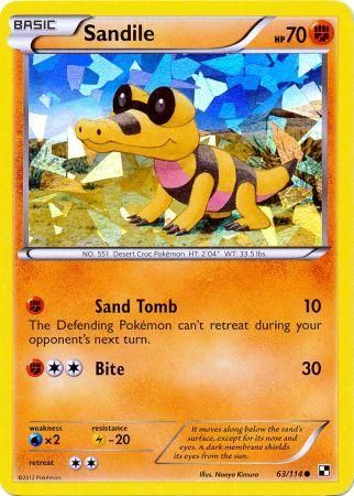 Sandile (63/114) (Cracked Ice Holo) [Black & White: Base Set] | Silver Goblin