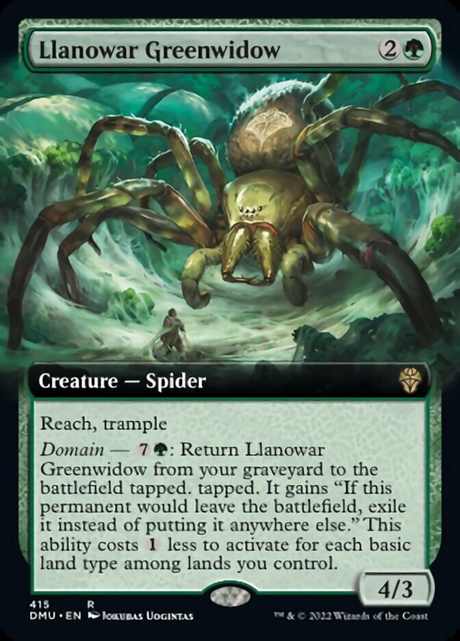 Llanowar Greenwidow (Extended Art) [Dominaria United] | Silver Goblin