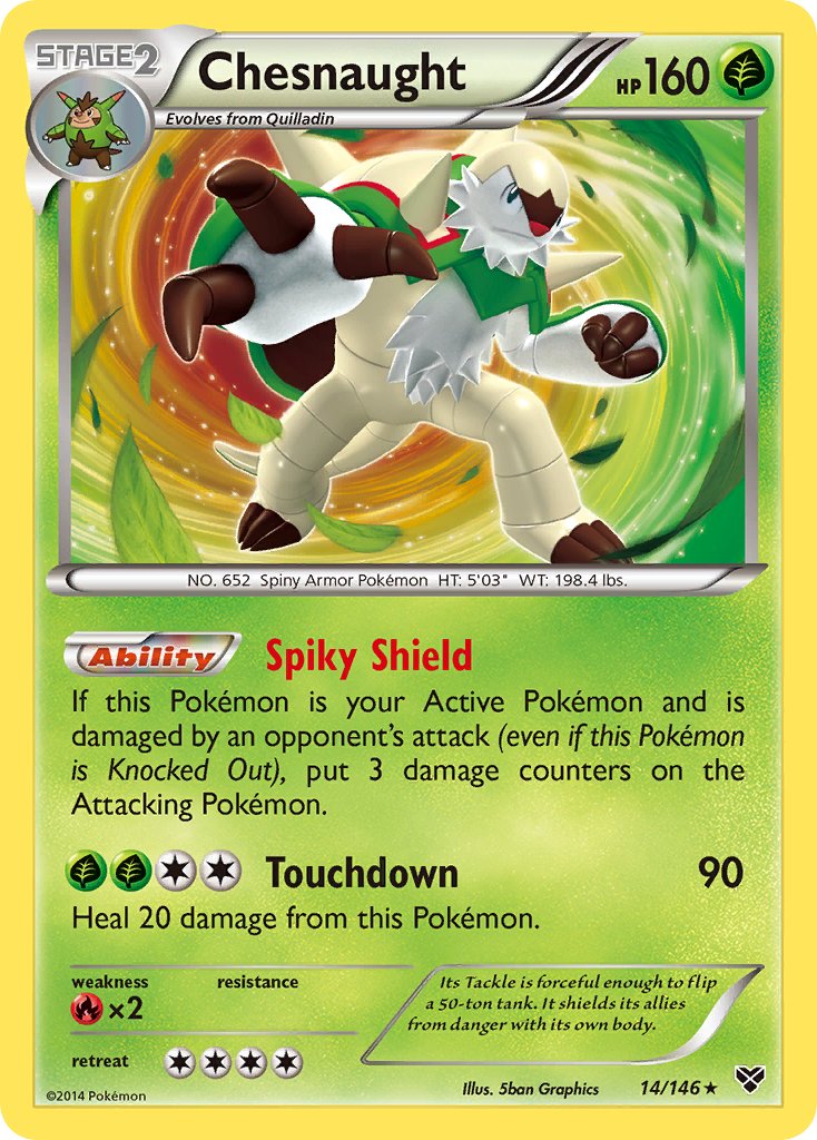 Chesnaught (14/146) (Cosmos Holo) (Blister Exclusive) [XY: Base Set] | Silver Goblin