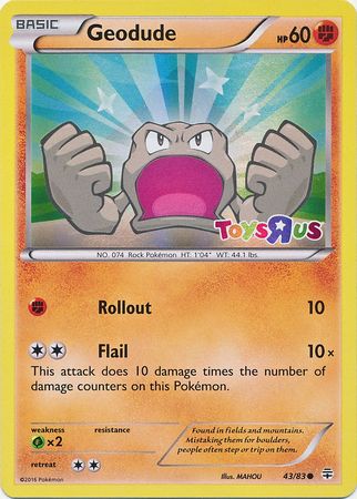 Geodude (43/83) (Toys R Us Promo) [XY: Generations] | Silver Goblin