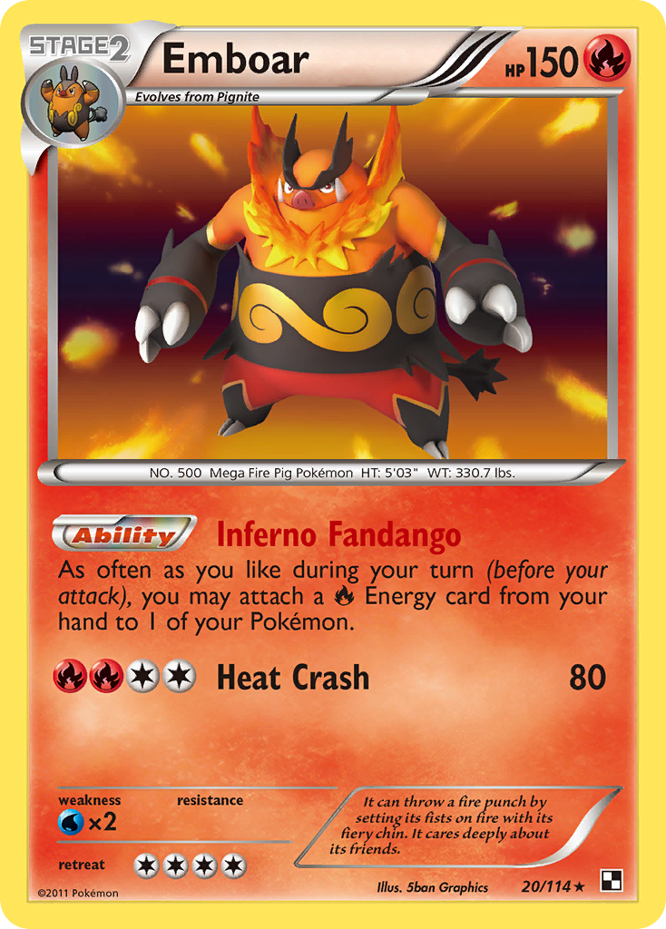 Emboar (20/114) [Black & White: Base Set] | Silver Goblin