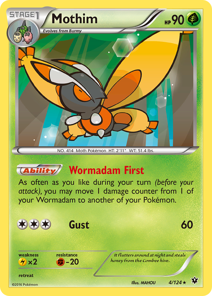 Mothim (4/124) [XY: Fates Collide] | Silver Goblin