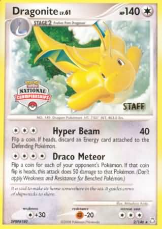 Dragonite (2/146) (National Championship Staff) [Diamond & Pearl: Legends Awakened] | Silver Goblin