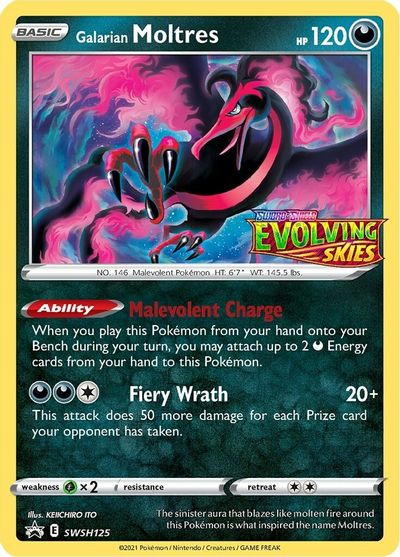 Galarian Moltres (SWSH125) (Prerelease Promo) [Sword & Shield: Black Star Promos] | Silver Goblin