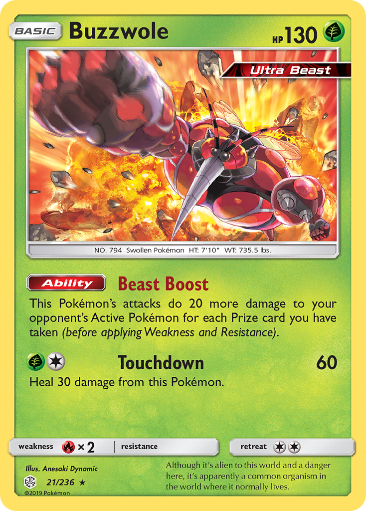 Buzzwole (21/236) [Sun & Moon: Cosmic Eclipse] | Silver Goblin