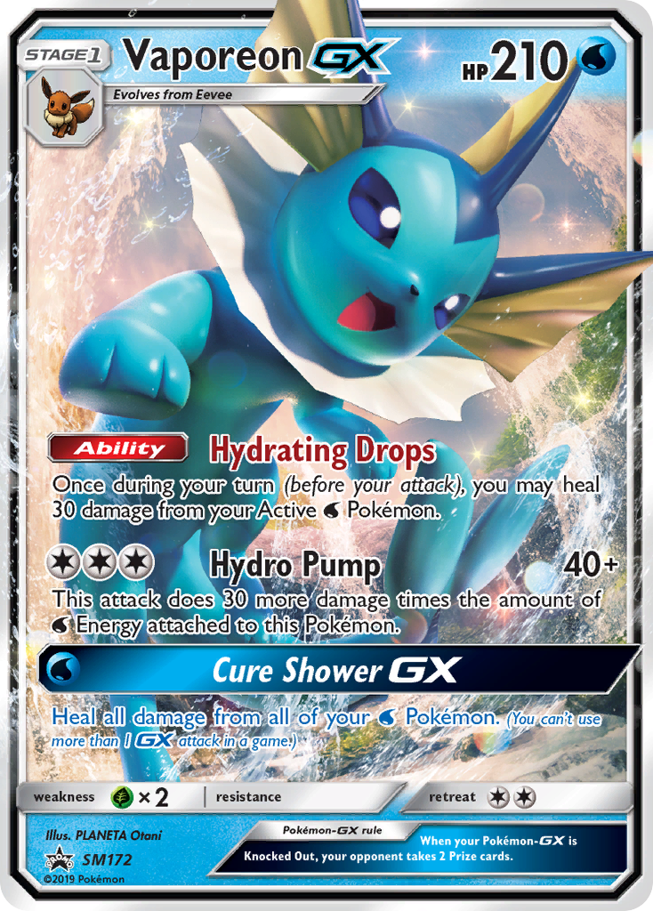 Vaporeon GX (SM172) [Sun & Moon: Black Star Promos] | Silver Goblin