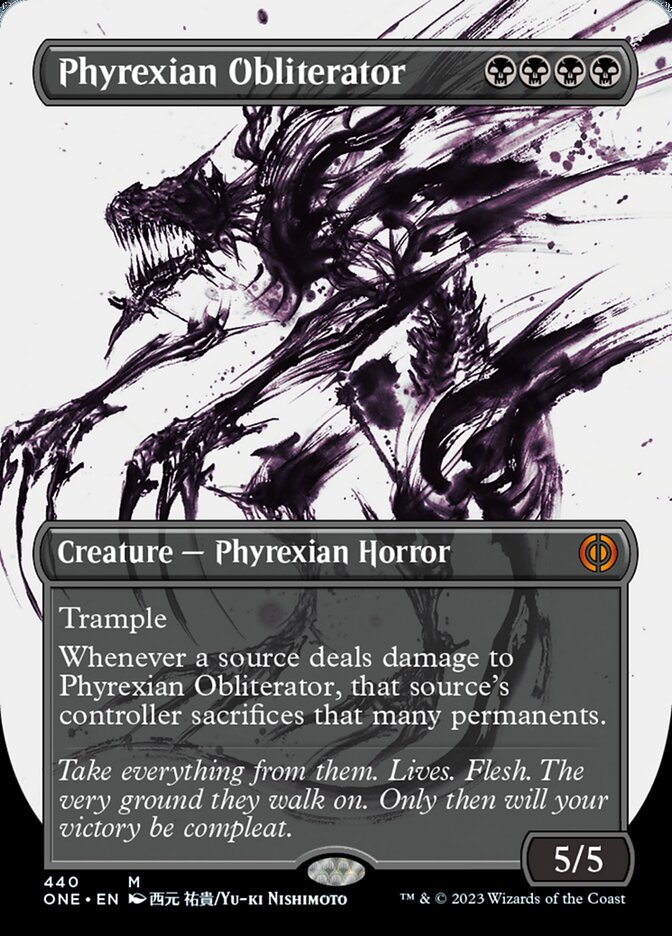 Phyrexian Obliterator (Borderless Ichor Step-and-Compleat Foil) [Phyrexia: All Will Be One] | Silver Goblin