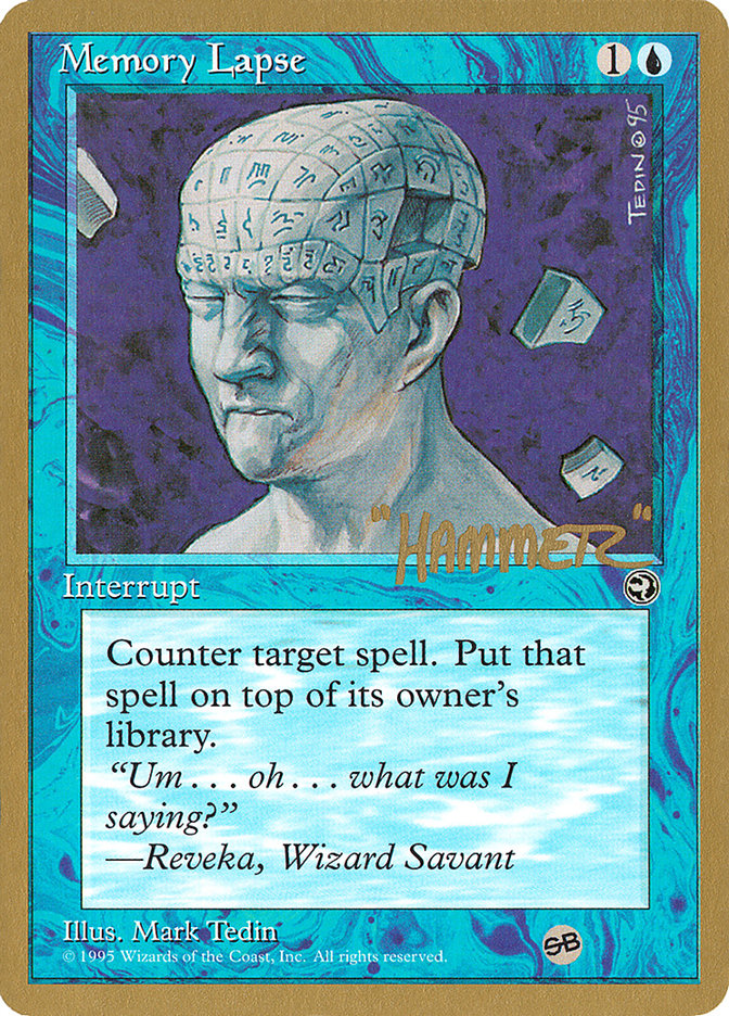 Memory Lapse (Runes) (Shawn "Hammer" Regnier) (SB) [Pro Tour Collector Set] | Silver Goblin