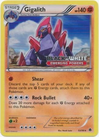 Gigalith (53/98) (Prerelease Promo) [Black & White: Black Star Promos] | Silver Goblin