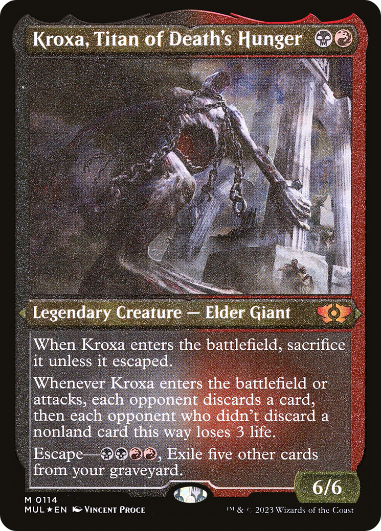 Kroxa, Titan of Death's Hunger (Foil Etched) [Multiverse Legends] | Silver Goblin